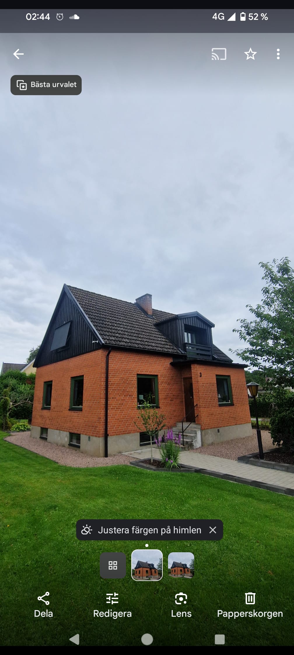 Taktvätt Trelleborg - tegelhus med svart tak